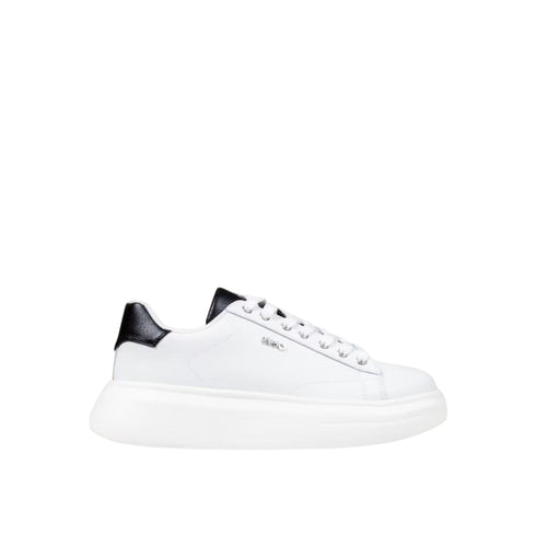 Sneakers Donna con inserto a contrasto sul tallone e suola platform